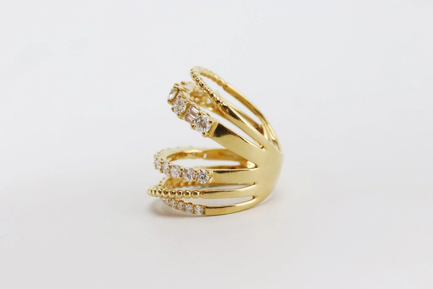SHAY 18K YELLOW GOLD AND MIXED DIAMOND RING 16 MM - Image 5