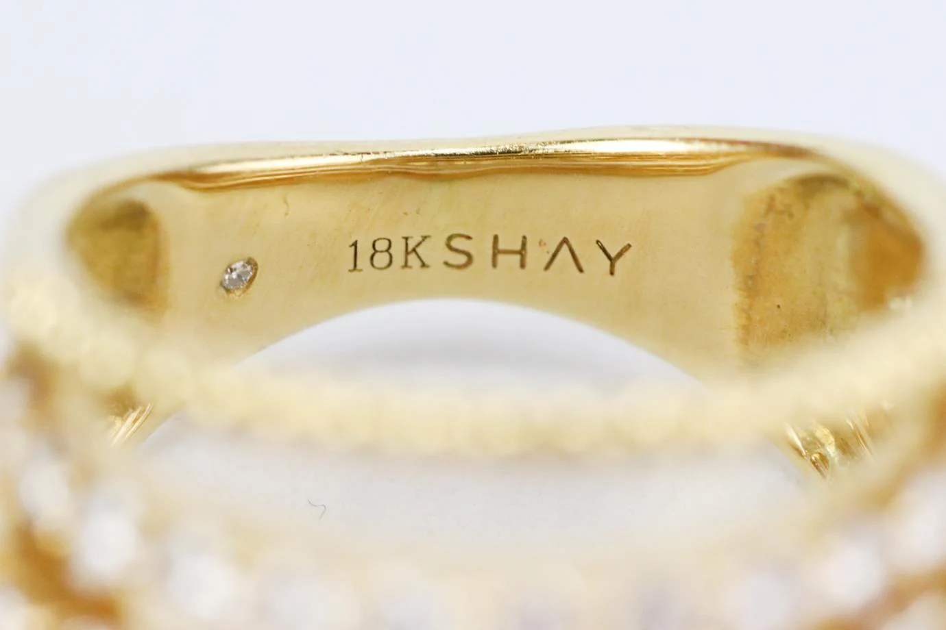 SHAY 18K YELLOW GOLD AND OPEN MIXED DIAMOND RING 16 MM - Image 7