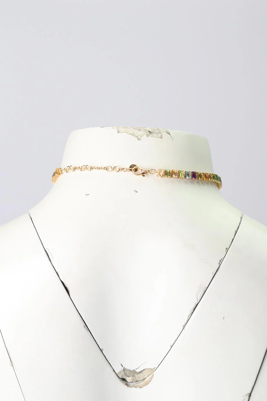 SHAY JEWELLERY RAINBOW ETERNITY 18K ROSE GOLD DIAMOND, SAPPHIRE, EMERALD AND RUBIES NECKLACE - Image 5