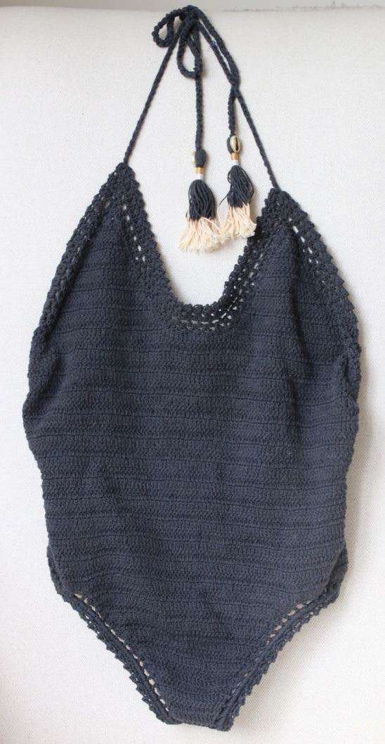 SHE MADE ME ESSENTIAL CROCHET ONE PIECE SWIMSUIT SMALL/MEDIUM - Image 3