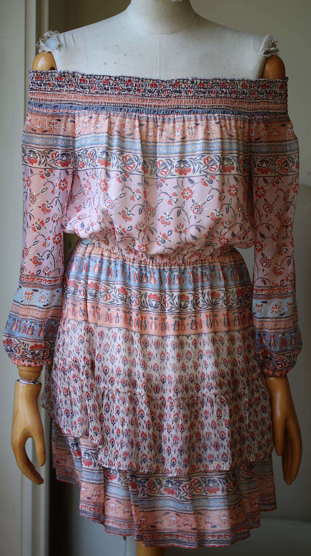 SHOSHANNA ROSALYN OFF THE SHOULDER MINI DRESS US 4 UK 8 - Image 3