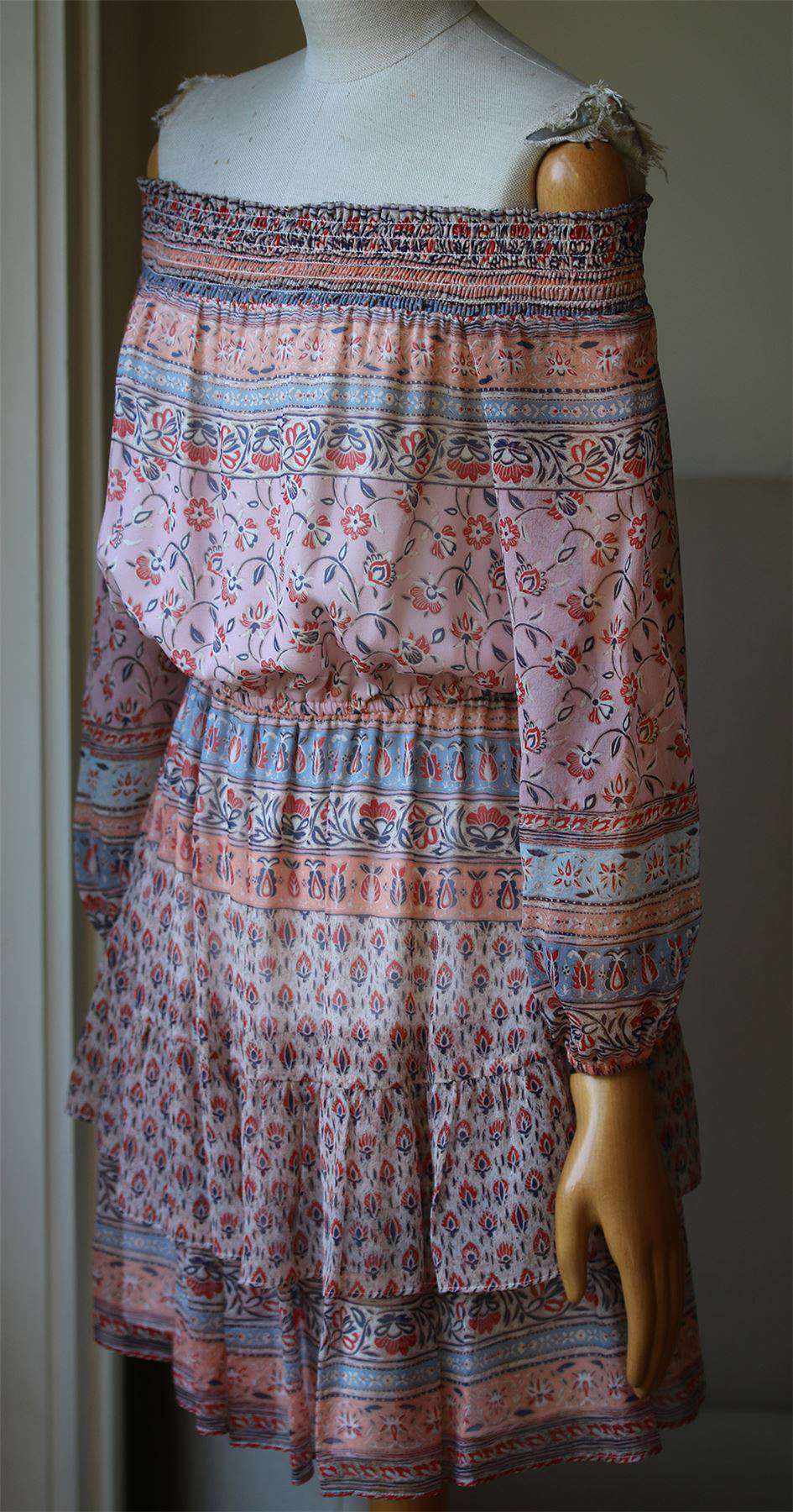 SHOSHANNA ROSALYN OFF THE SHOULDER MINI DRESS US 4 UK 8 - Image 4