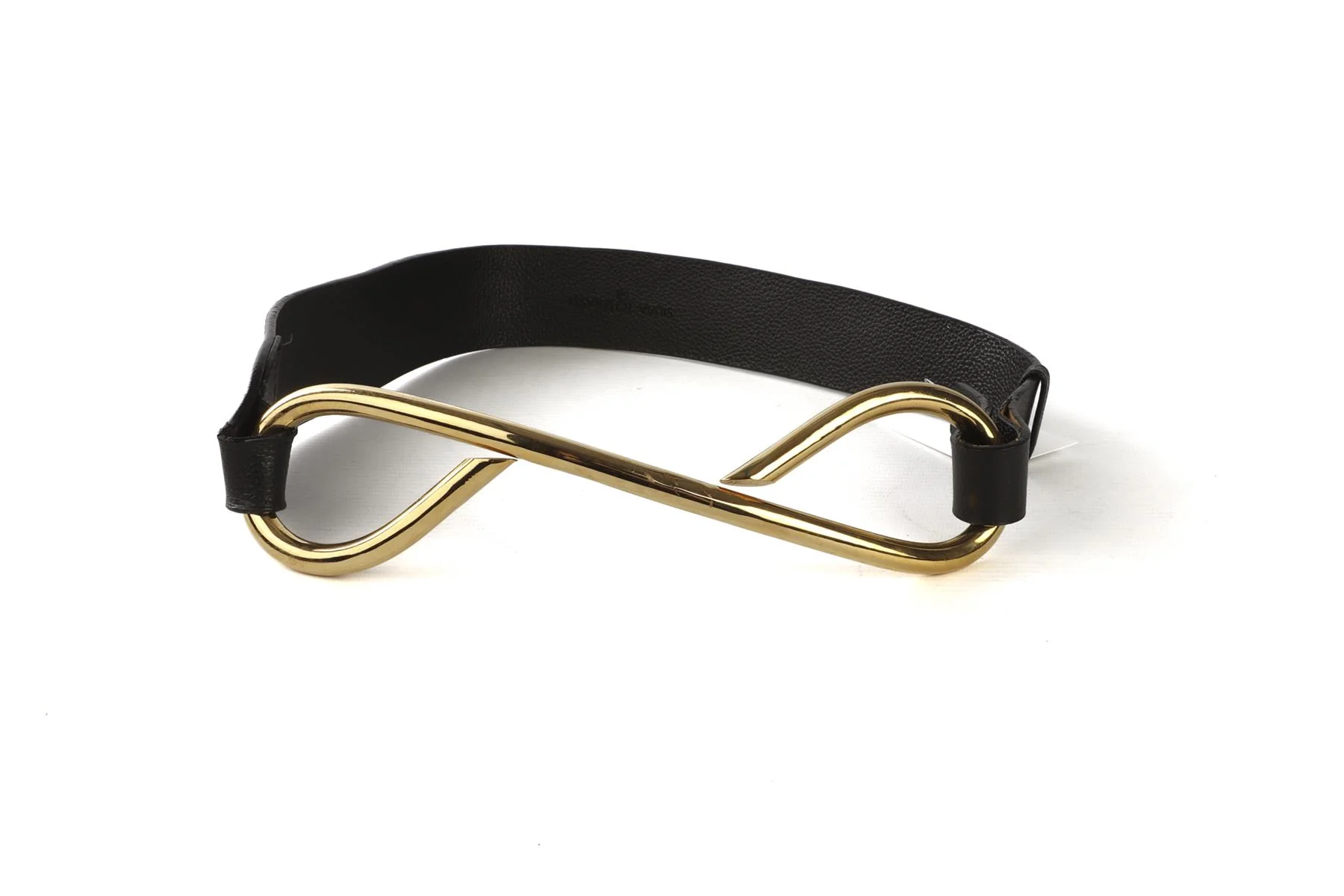 SILVIA TCHERASSI BLACK LEATHER WAIST BELT XSMALL - Image 2