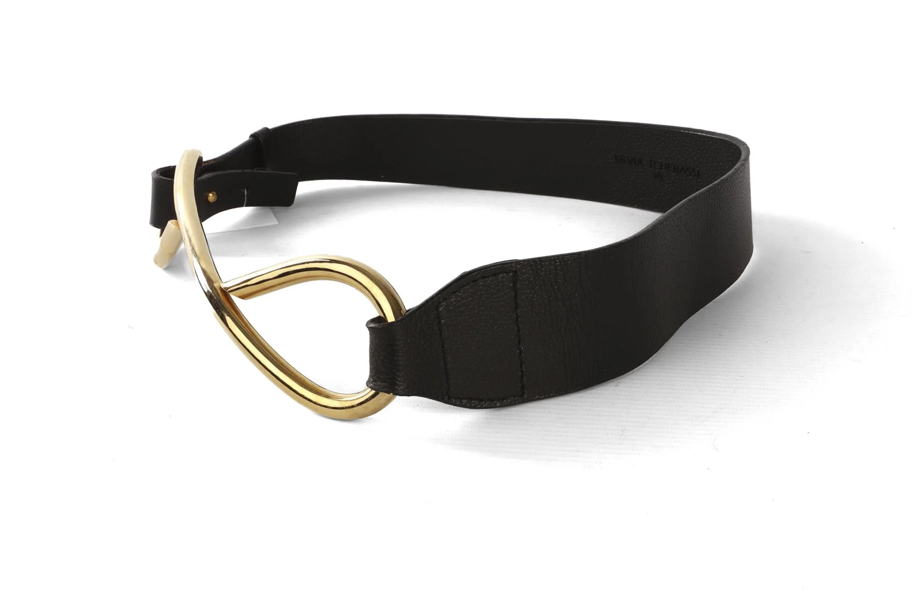 SILVIA TCHERASSI BLACK LEATHER WAIST BELT XSMALL - Image 3