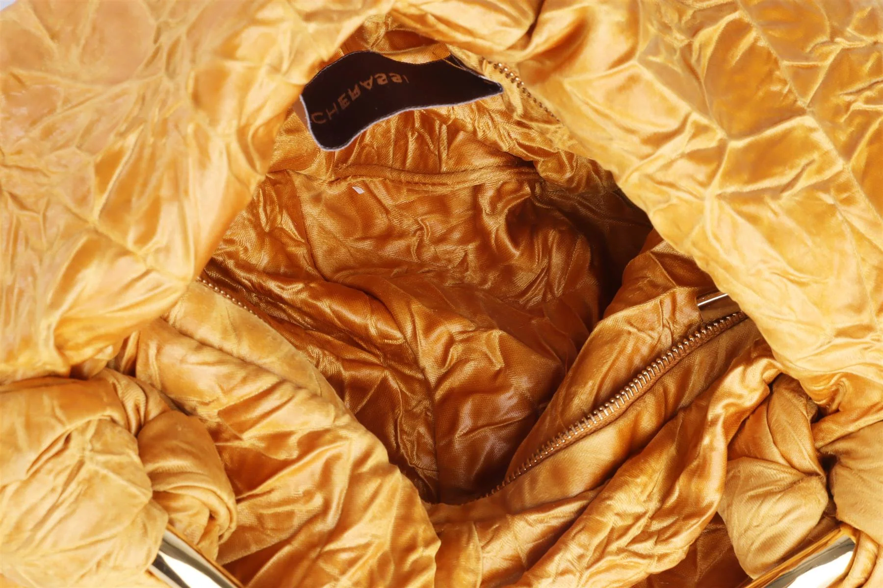 SILVIA TCHERASSI GOLD SOFIA SMALL SATIN TOTE BAG - Image 11