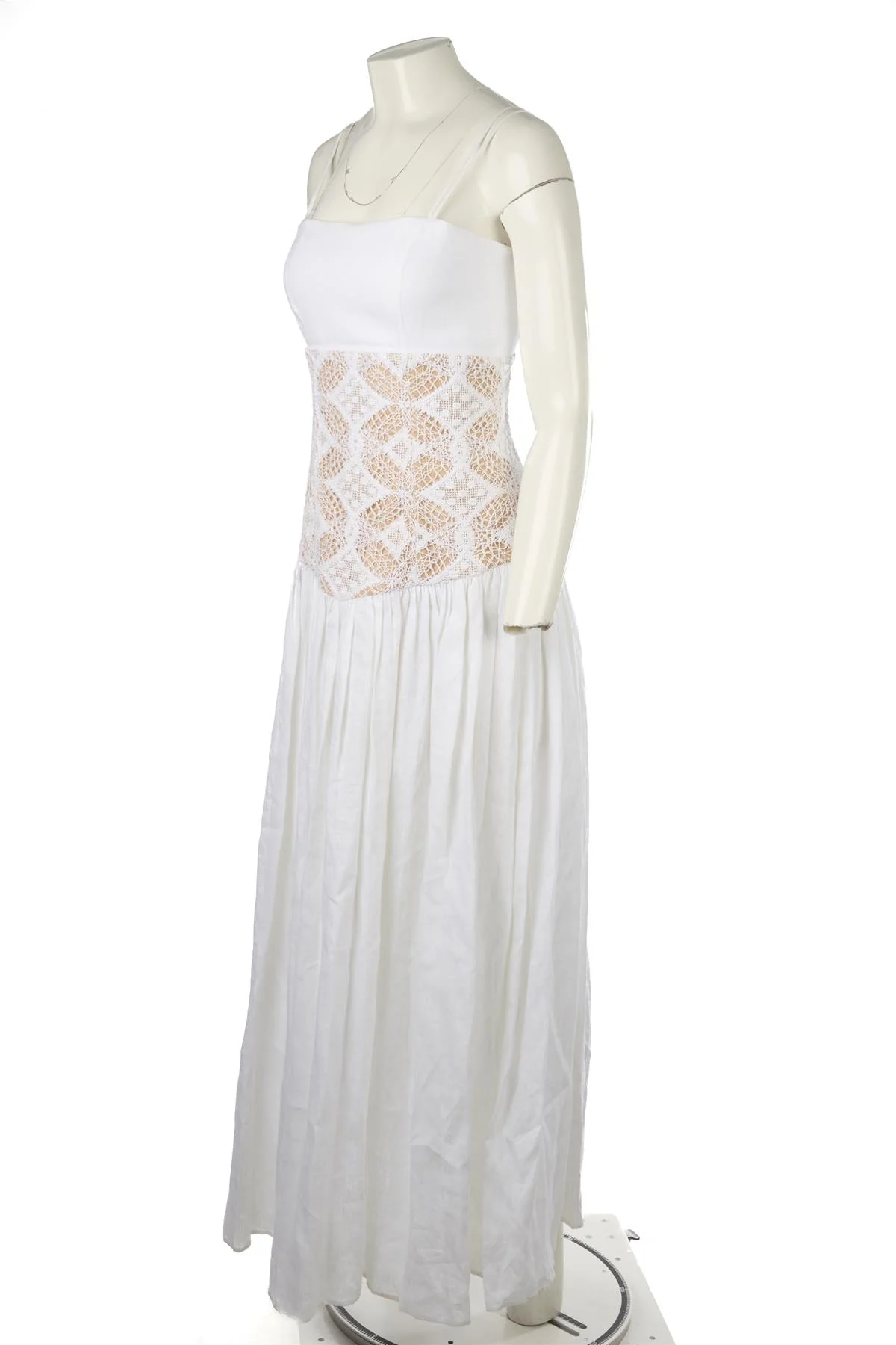 SILVIA TCHERASSI WHITE LINEN MAXI DRESS SMALL - Image 3