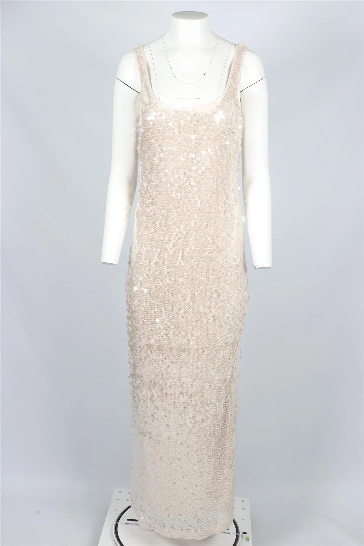 SIMKHAI CREAM SEQUIN MAXI DRESS US 2 UK 6 - Image 2