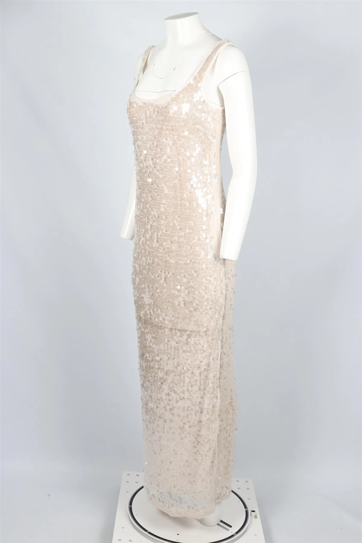 SIMKHAI CREAM SEQUIN MAXI DRESS US 2 UK 6 - Image 3