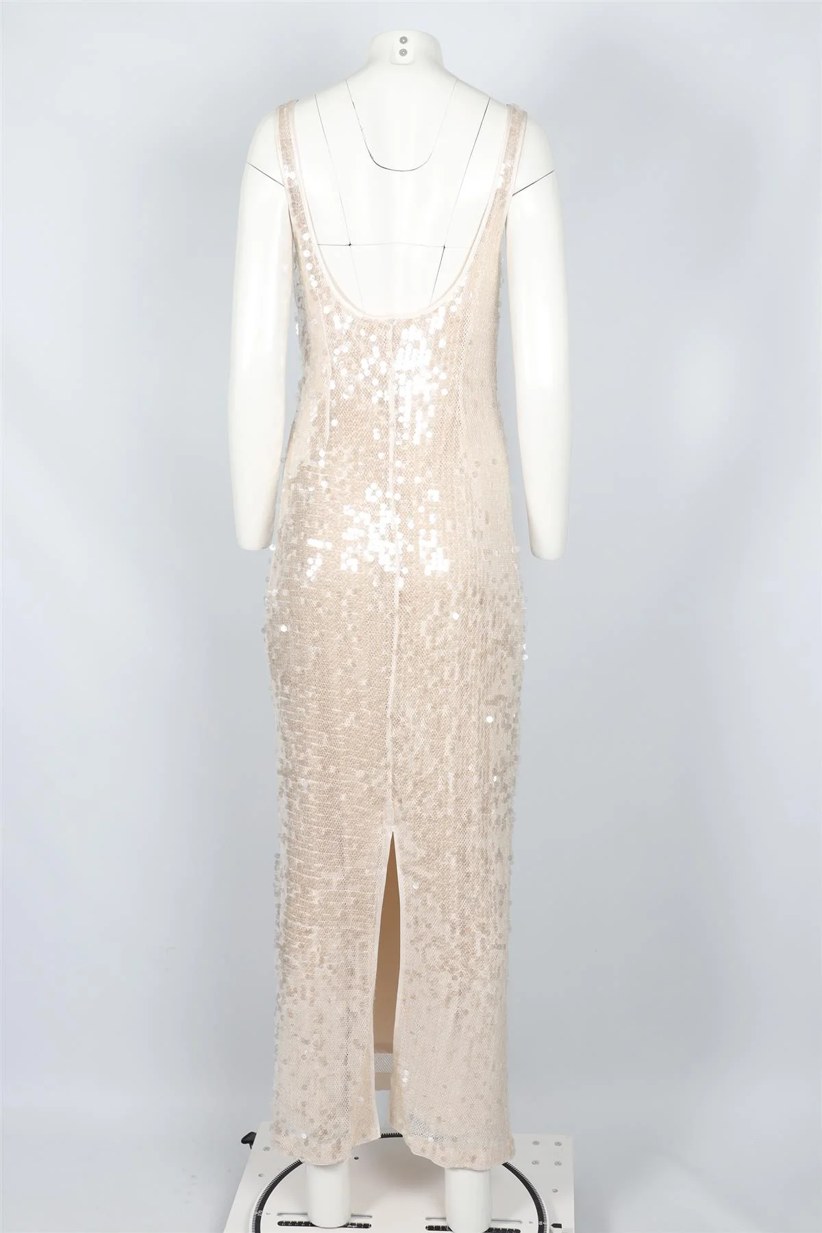SIMKHAI CREAM SEQUIN MAXI DRESS US 2 UK 6 - Image 4