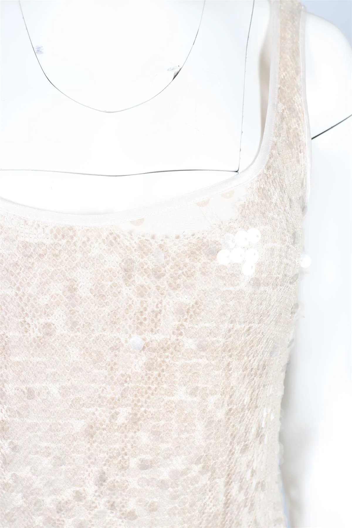 SIMKHAI CREAM SEQUIN MAXI DRESS US 2 UK 6 - Image 5