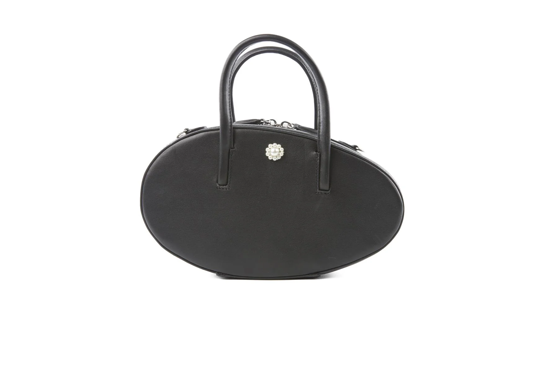 SIMONE ROCHA BLACK EGG CASE LEATHER TOTE BAG - Image 2