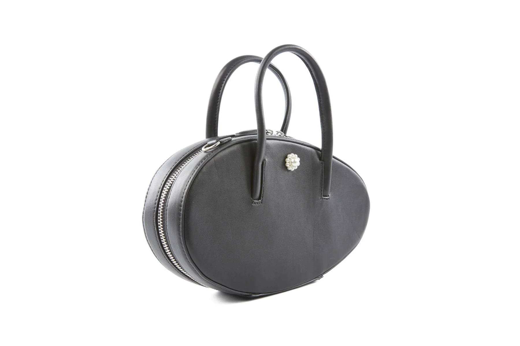 SIMONE ROCHA BLACK EGG CASE LEATHER TOTE BAG - Image 4