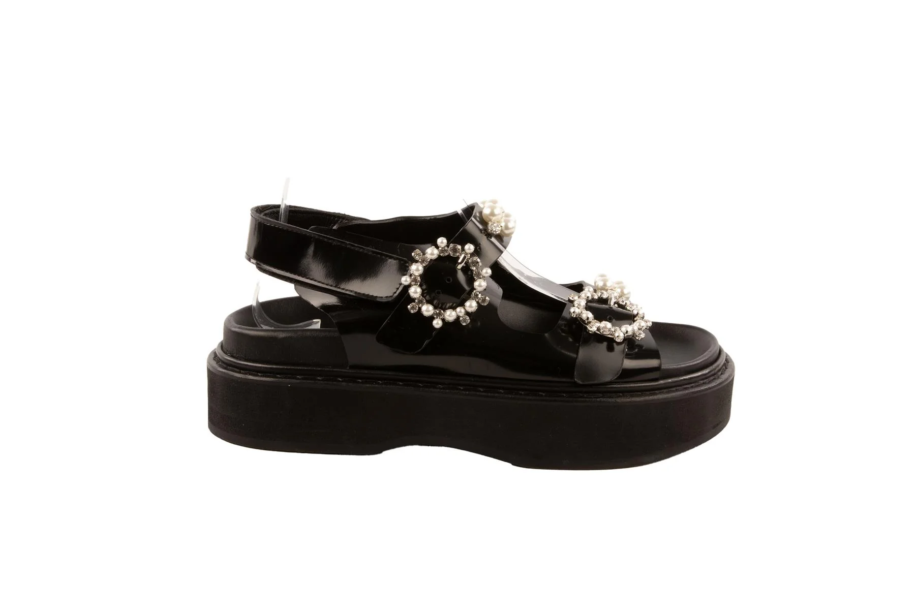 SIMONE ROCHA BLACK LEATHER PLATFORM SANDALS EU 40 UK 7 US 10 - Image 2