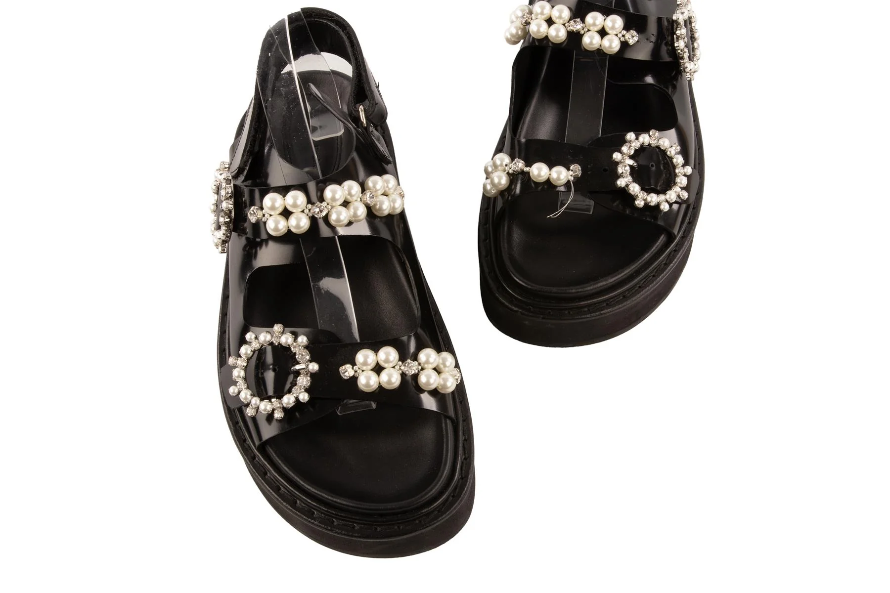 SIMONE ROCHA BLACK LEATHER PLATFORM SANDALS EU 40 UK 7 US 10 - Image 4