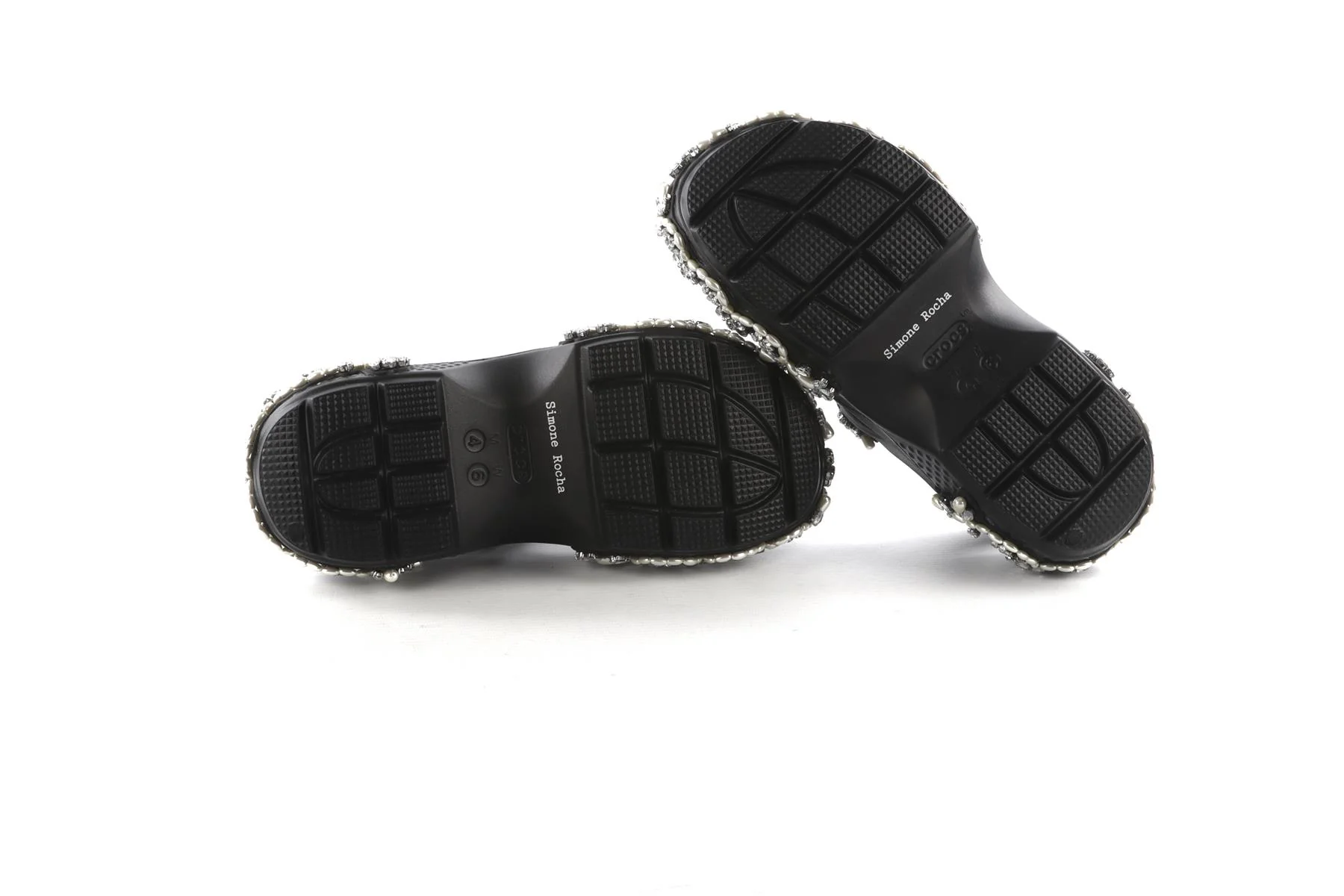 Simone Rocha + Crocs Black Stomp Rubber Platform Sandals UK 3-4 - Image 6