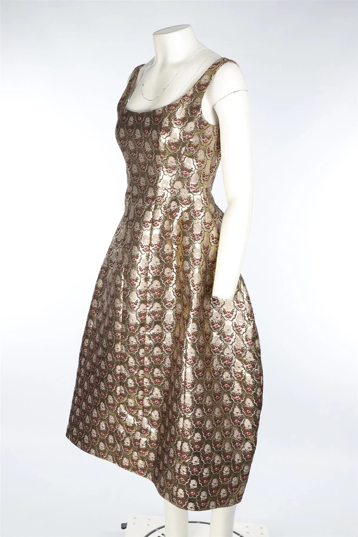 SIMONE ROCHA GOLD SILK MAXI DRESS UK 4 - Image 3