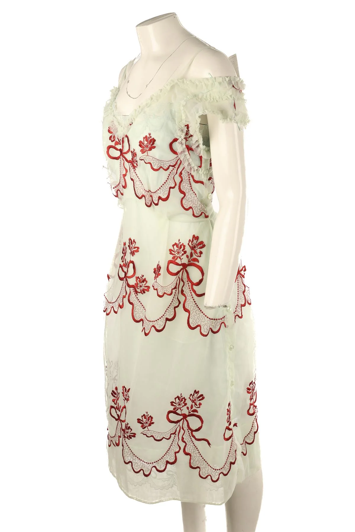 SIMONE ROCHA GREEN TULLE MIDI DRESS UK 8 - Image 3