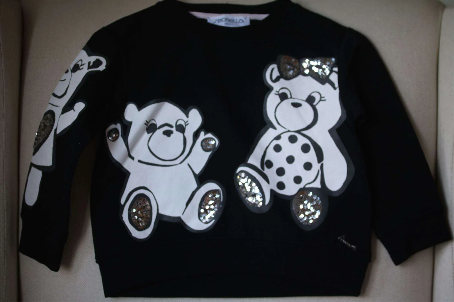 SIMONETTA GIRLS BLACK TEDDY BEAR TRACKSUIT 3 YEARS - Image 2