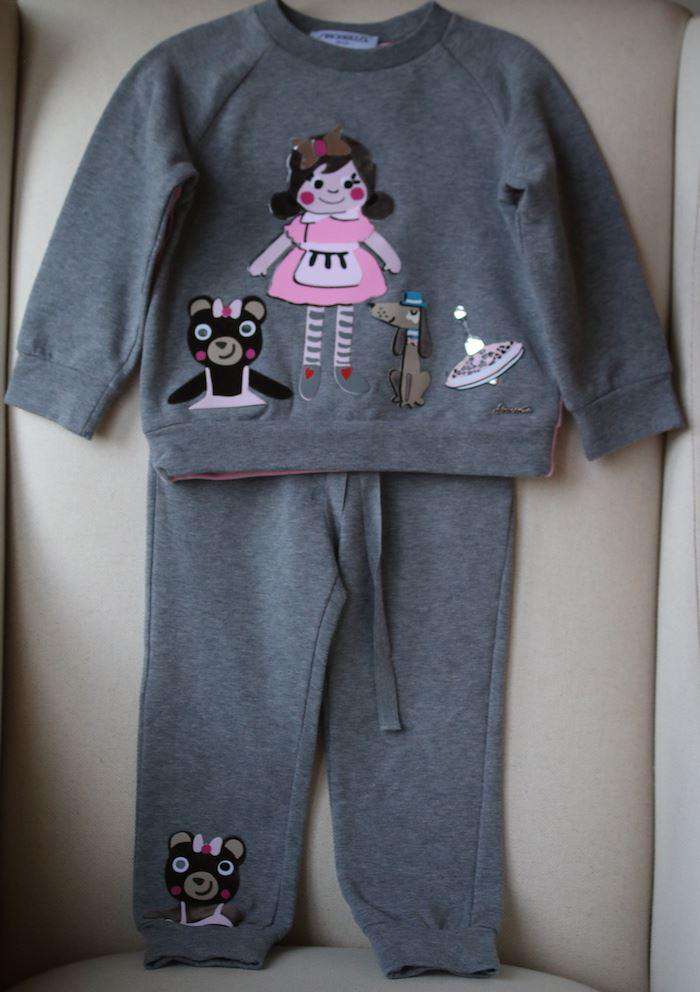 SIMONETTA MINI GIRLS GREY & PINK TRACKSUIT 4 YEARS - Image 3