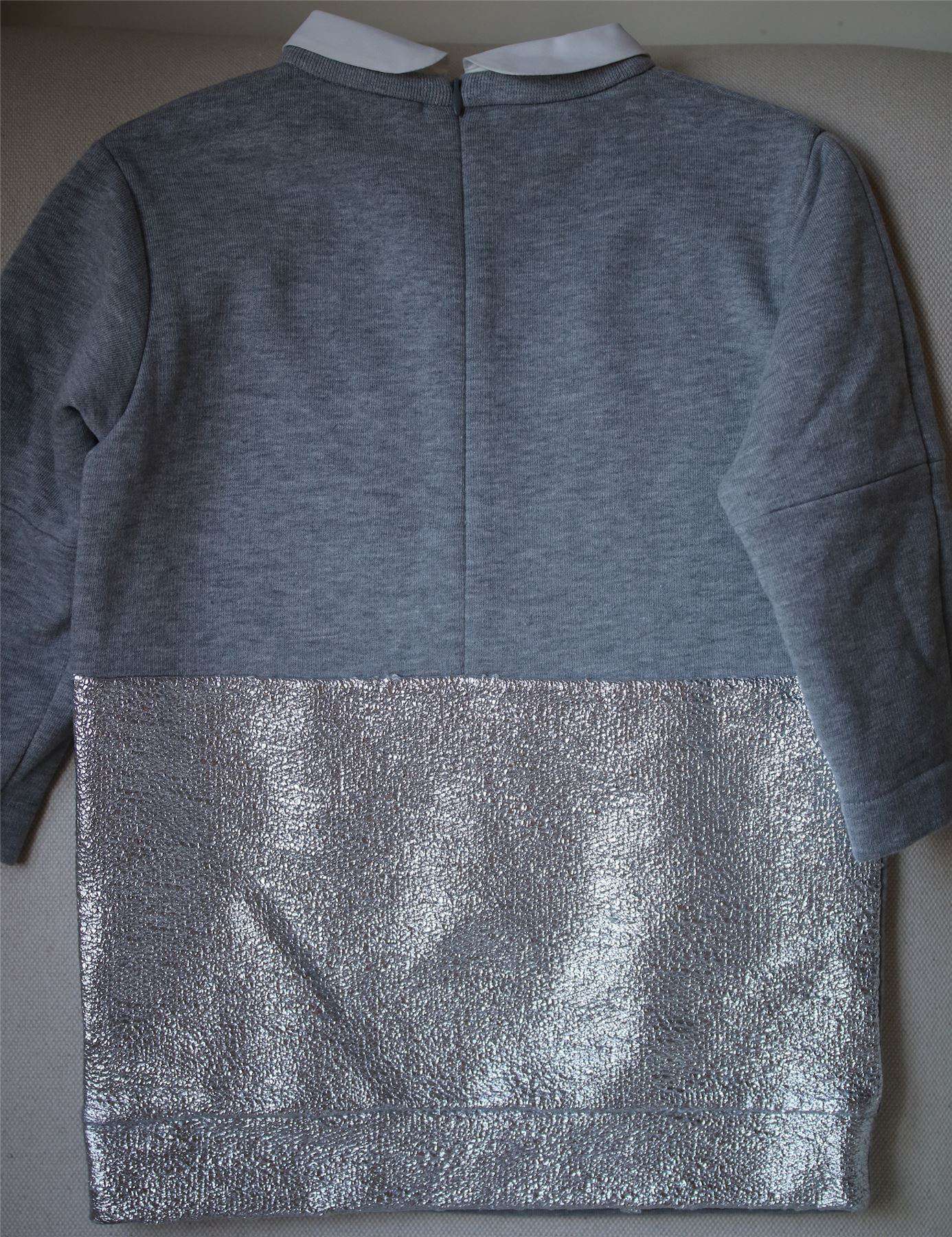 SIMONETTA MINI GIRLS GREY SWEATSHIRT JERSEY DRESS WITH BEAR 3 YEARS - Image 4