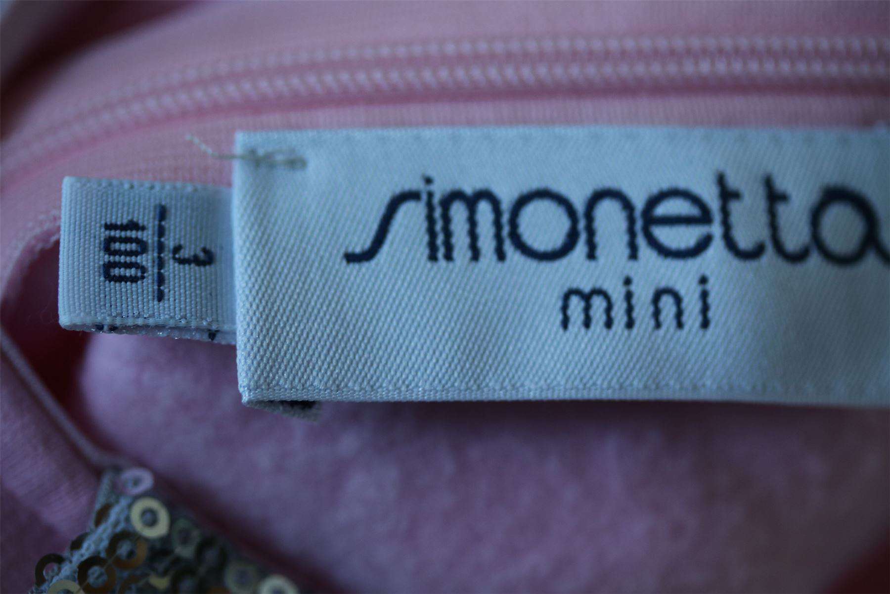 SIMONETTA MINI GIRLS PINK EMBROIDERED SWEATSHIRT JERSEY DRESS 3 YEARS - Image 4