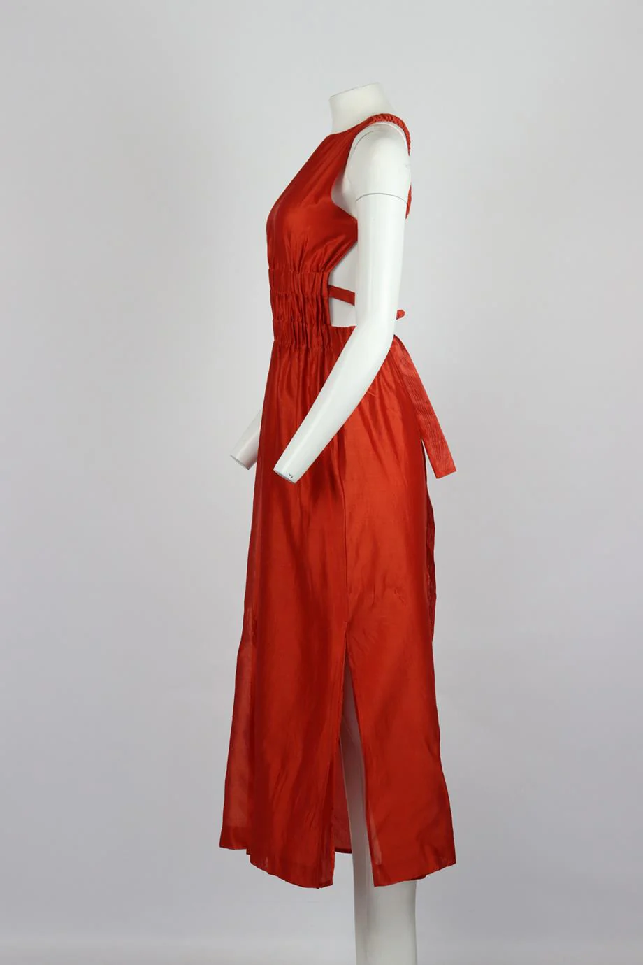 SIR. CUTOUT COTTON AND SILK BLEND MIDI DRESS UK 8 - Image 3