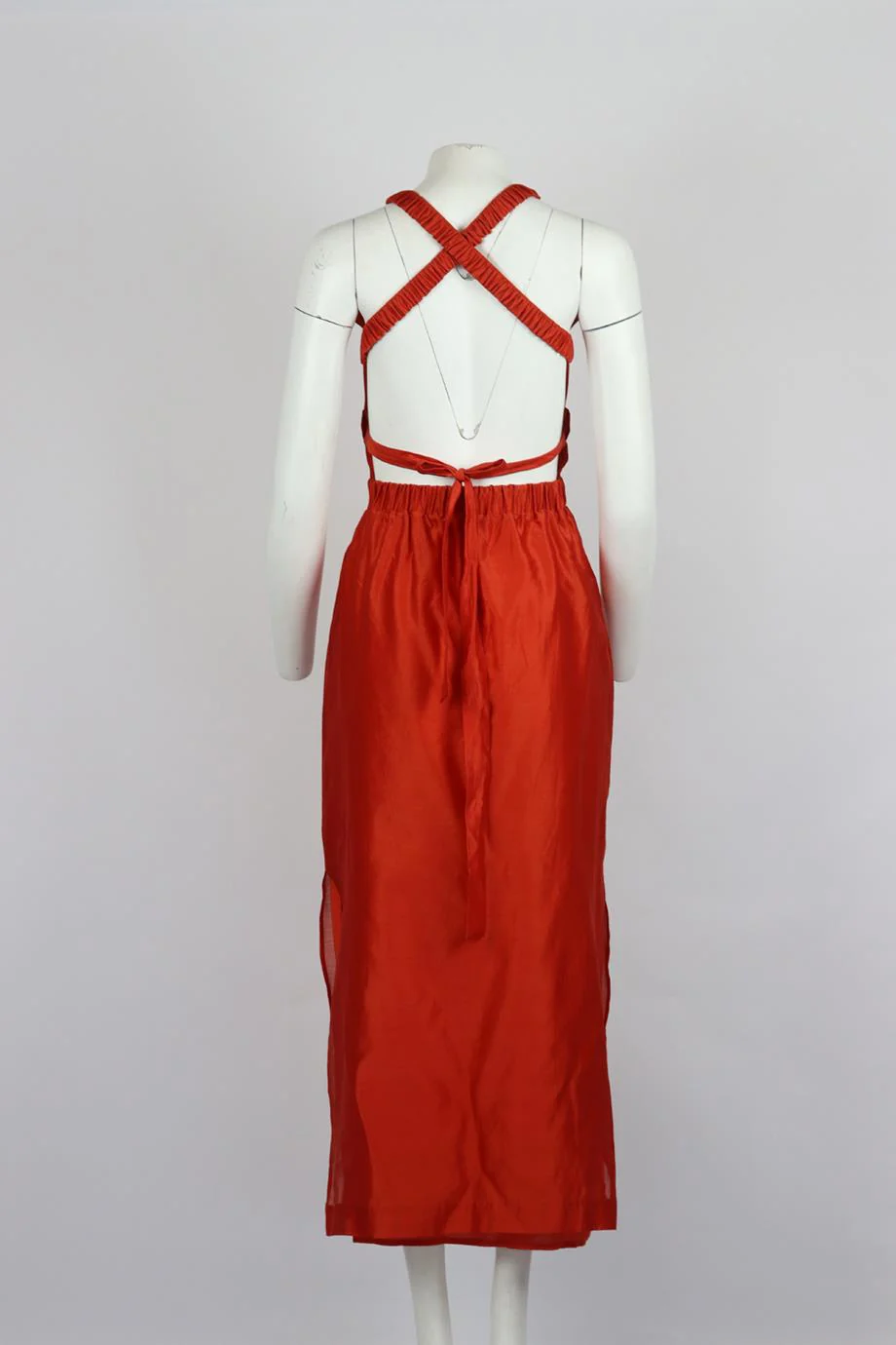 SIR. CUTOUT COTTON AND SILK BLEND MIDI DRESS UK 8 - Image 4