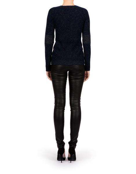 SIRAN RIB REGULAR NAVY CASHMERE AND LUREX SWEATER IT 40 UK 8 - Image 5