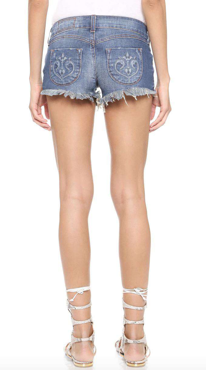 SIWY CAMILLA CUTOFF DENIM SHORTS IN FOLLOW THE LEADER W25 UK 6/8 - Image 2