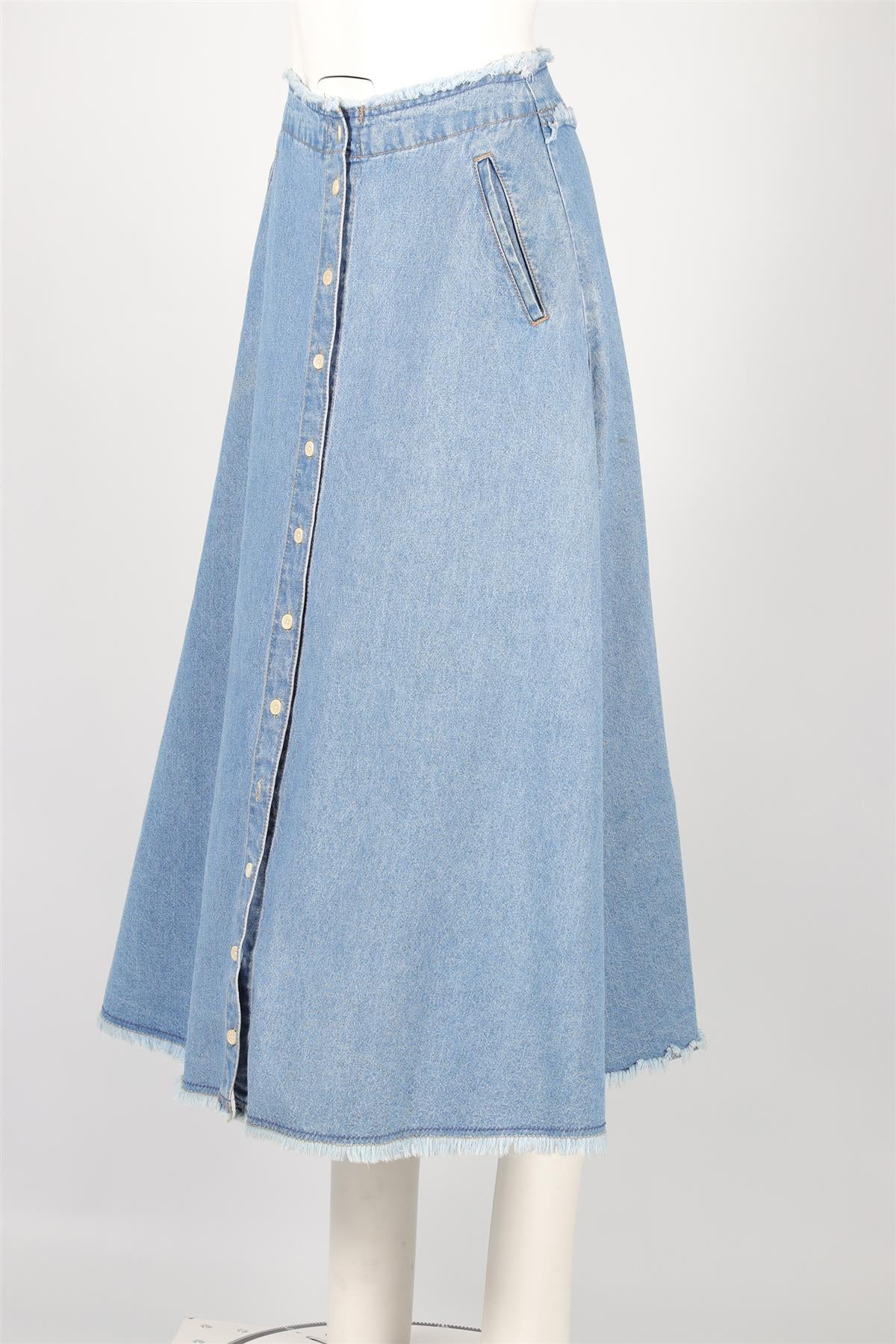 SJYP BLUE DENIM MAXI SKIRT SMALL - Image 3