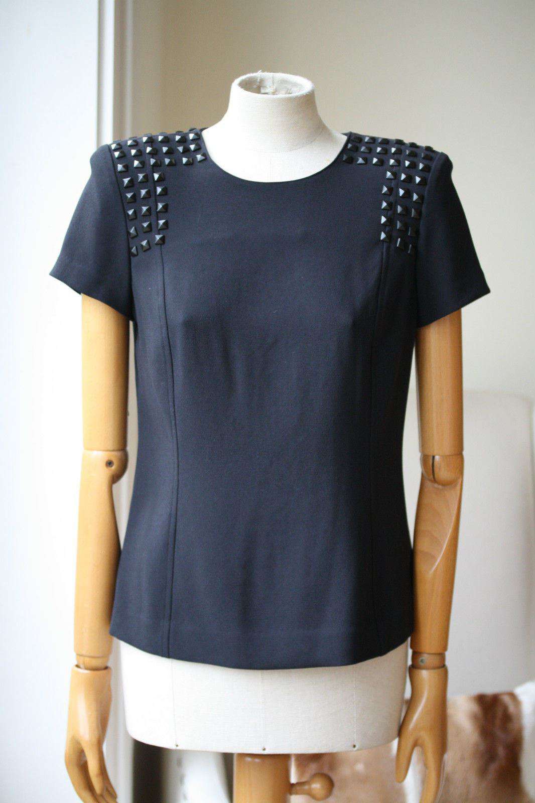 SKAIST TAYLOR BLACK STUDDED BLOUSE TOP US 6 UK 10 - Image 8