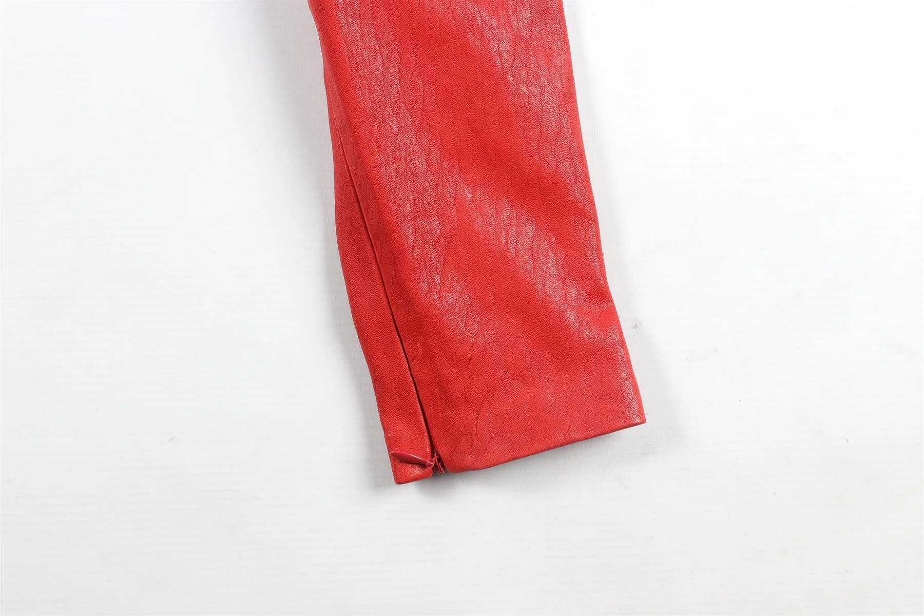 SKIIM RED LEATHER SKINNY PANTS IT 36 UK 4 - Image 5
