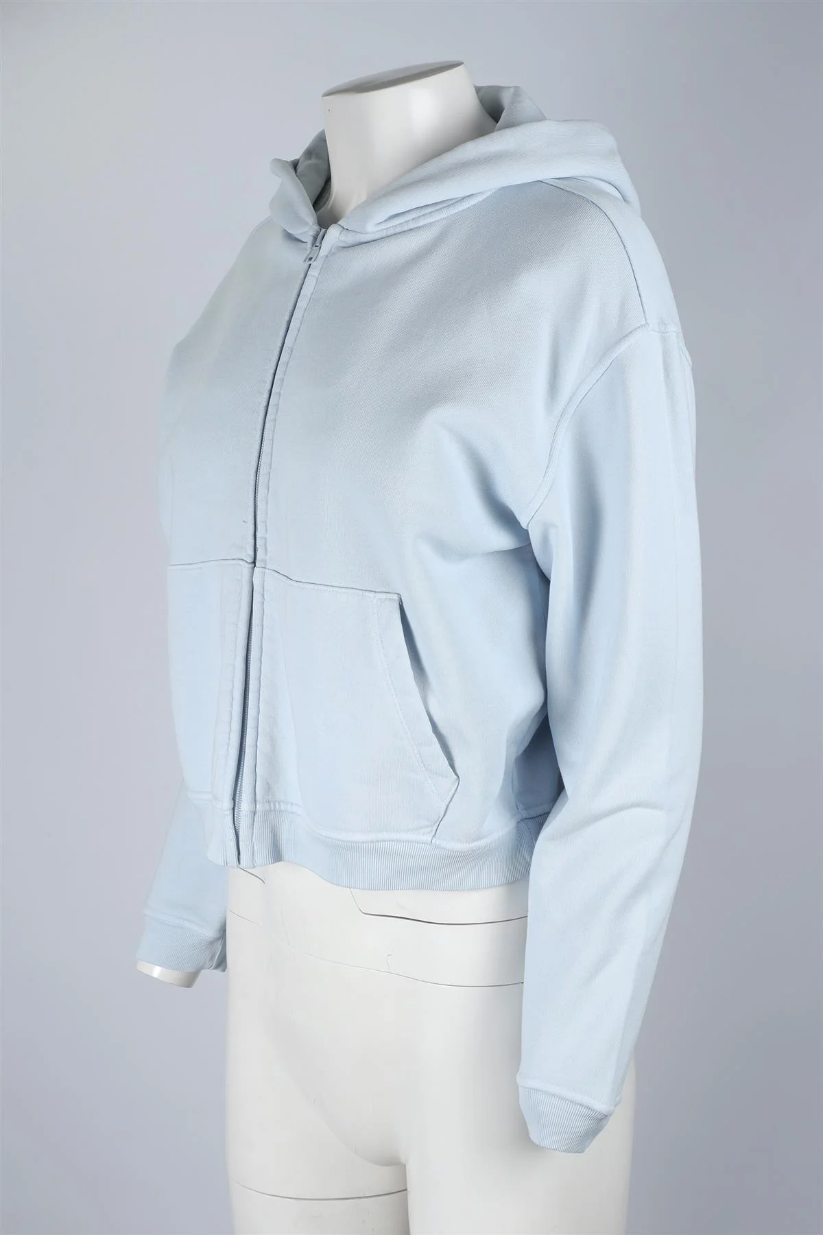 SKIMS BLUE COTTON HOODIE MEDIUM - Image 3