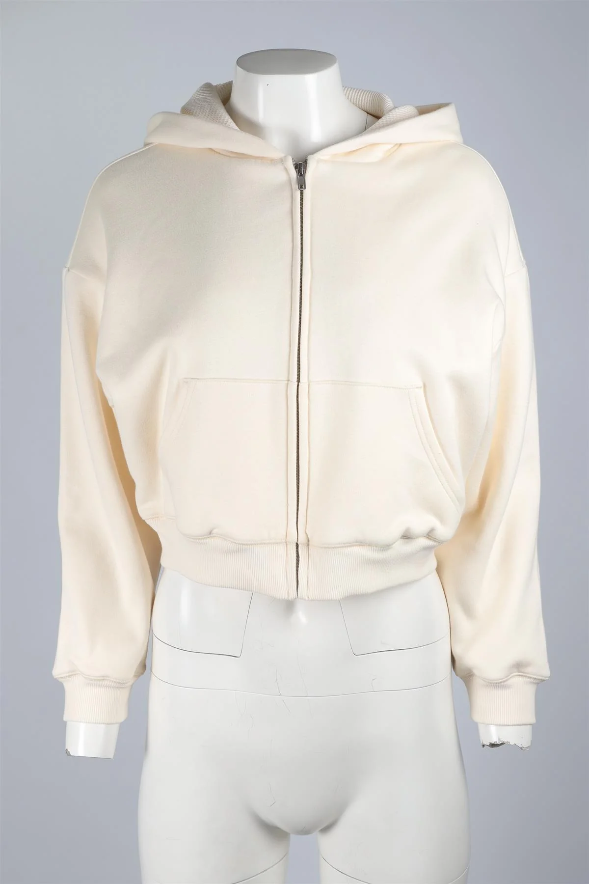 SKIMS CREAM COTTON HOODIE MEDIUM - Image 2