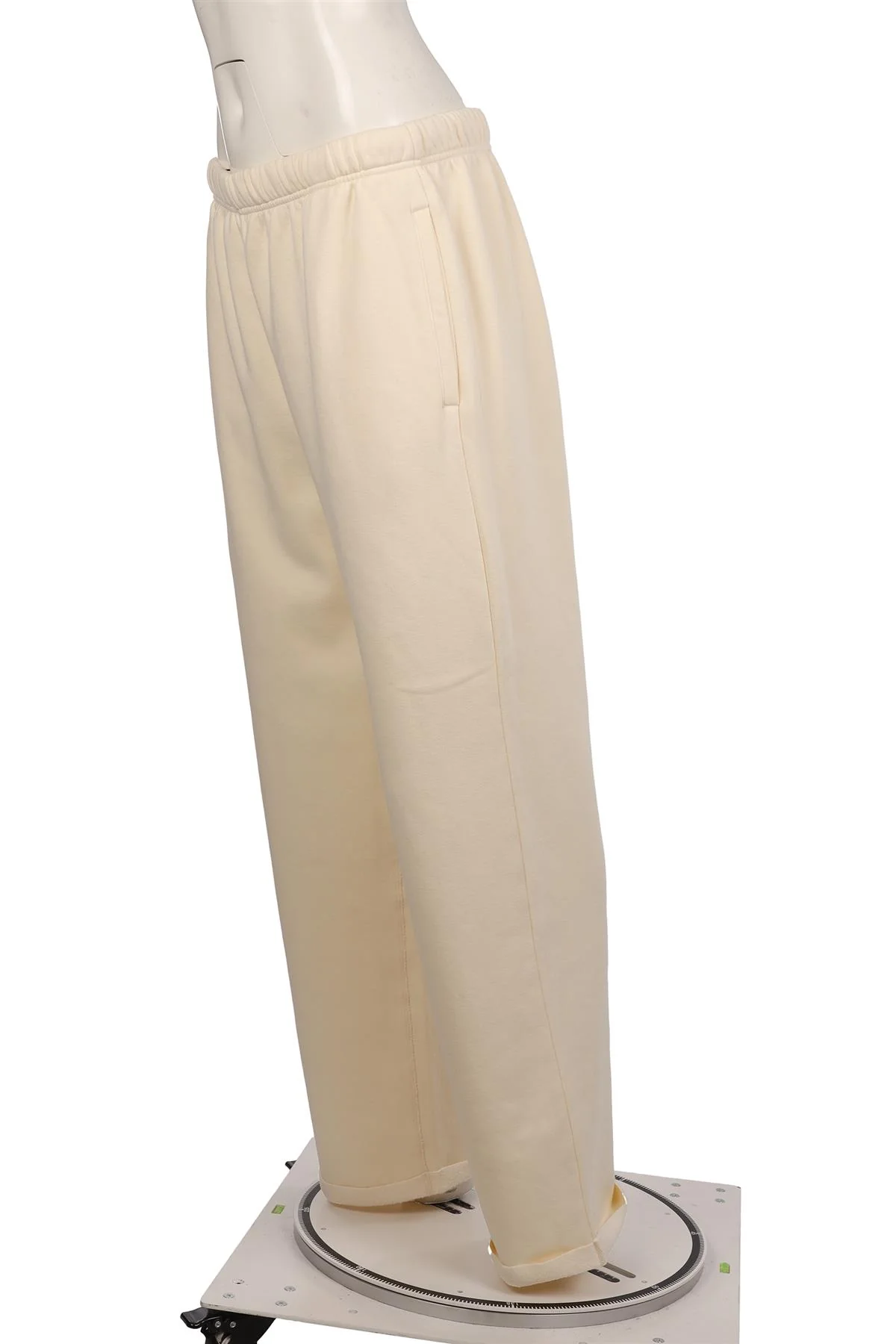 SKIMS CREAM COTTON TRACK PANTS MEDIUM - Image 3