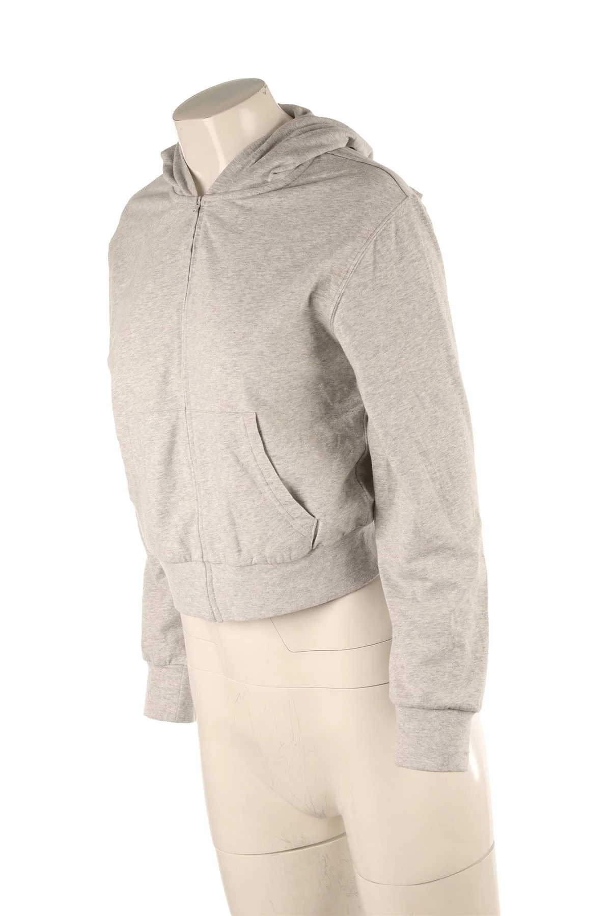 SKIMS GREY COTTON HOODIE MEDIUM - Image 3