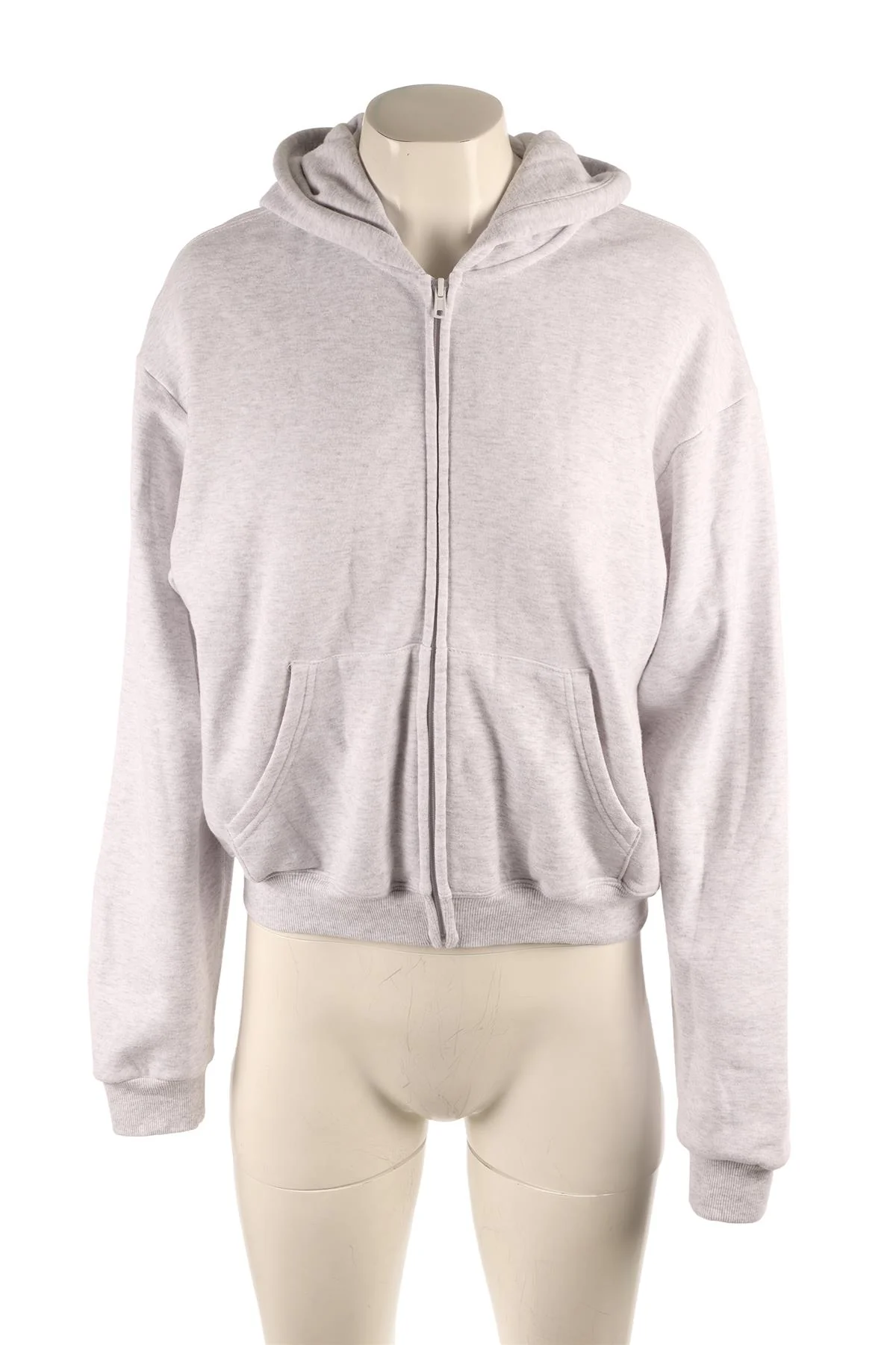 SKIMS GREY COTTON HOODIE SMALL - Image 2
