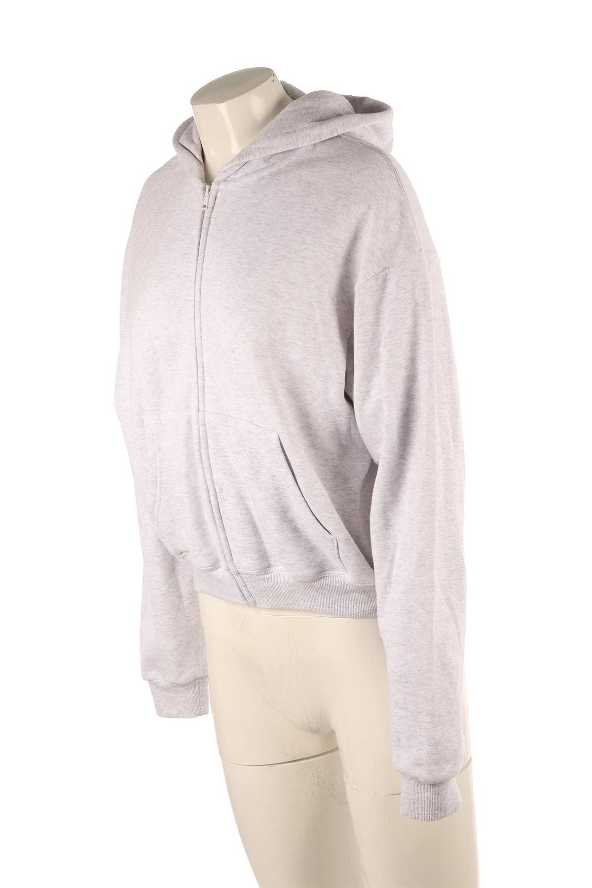 SKIMS GREY COTTON HOODIE SMALL - Image 3