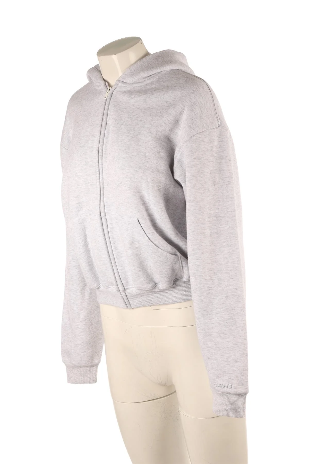 SKIMS GREY COTTON HOODIE SMALL - Image 3