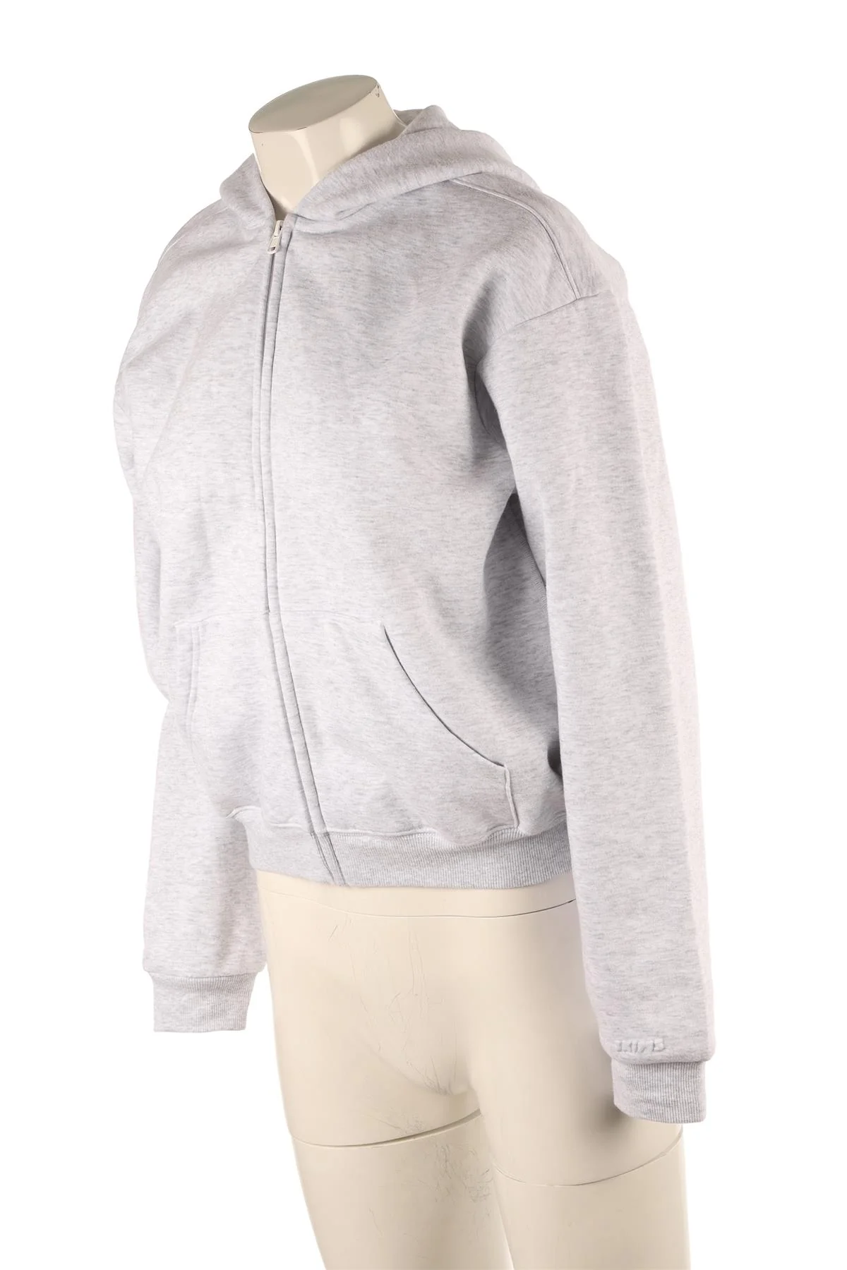 SKIMS GREY COTTON HOODIE SMALL - Image 3