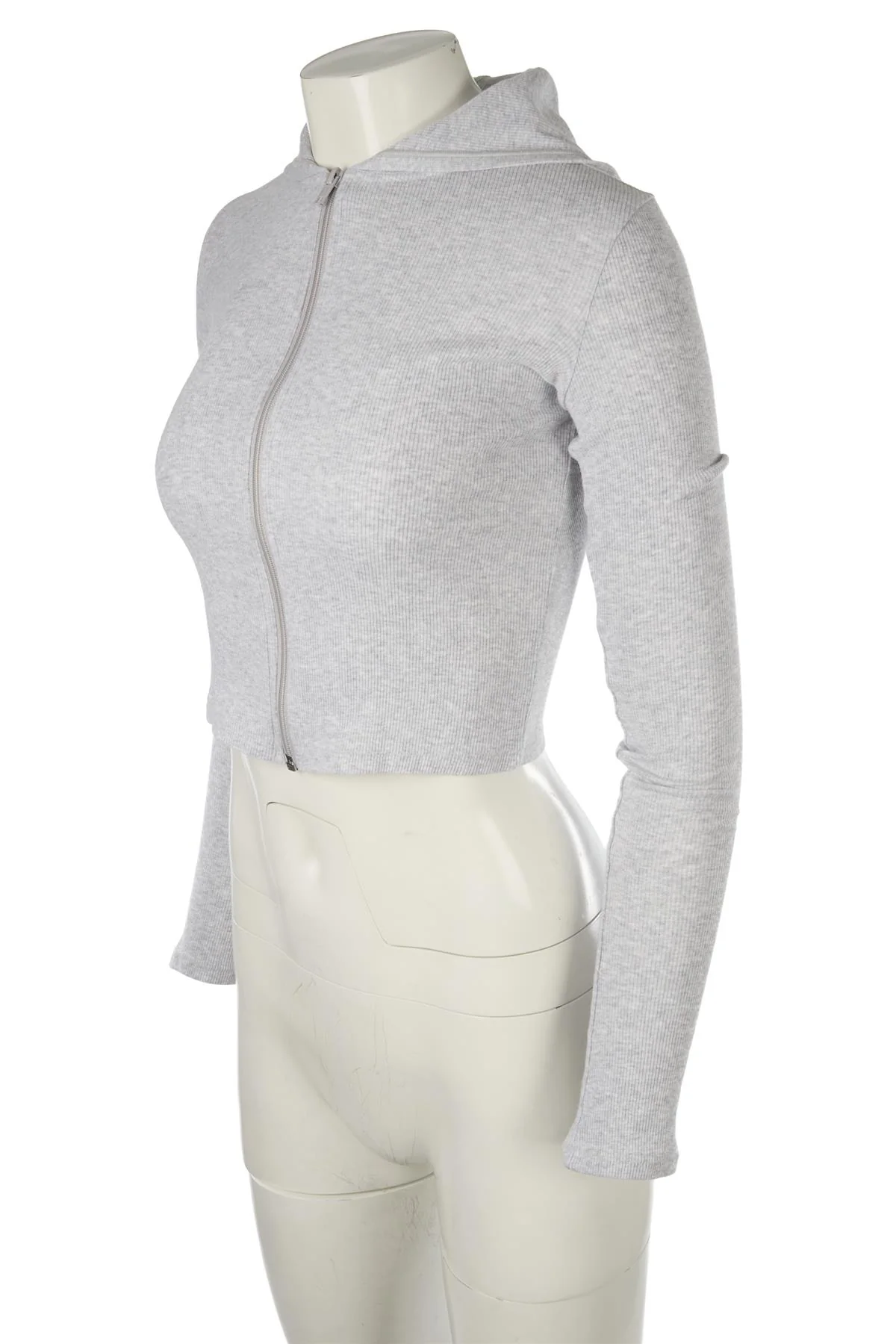 SKIMS GREY COTTON HOODIE XXSMALL - Image 3
