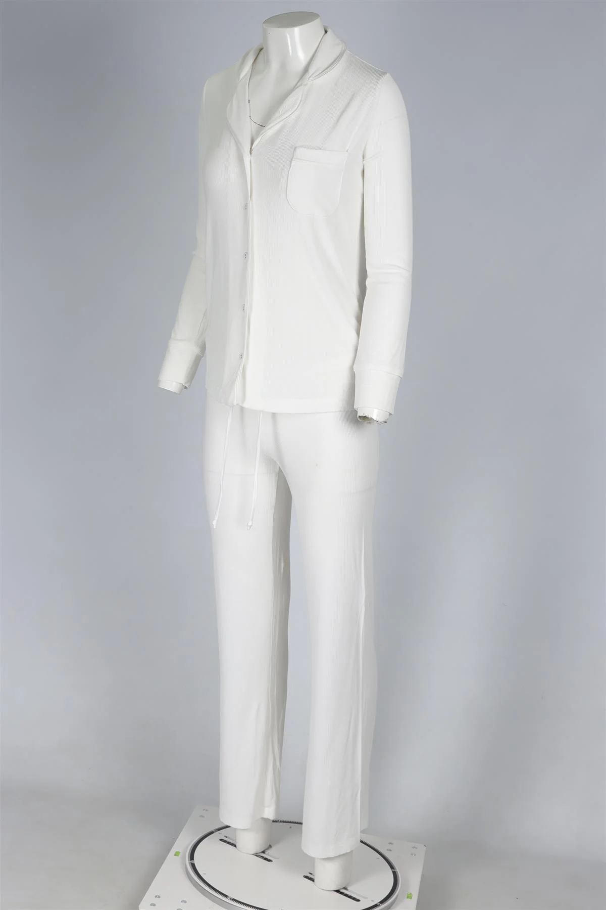 SKIMS WHITE COTTON PYJAMAS XXXSMALL - Image 3