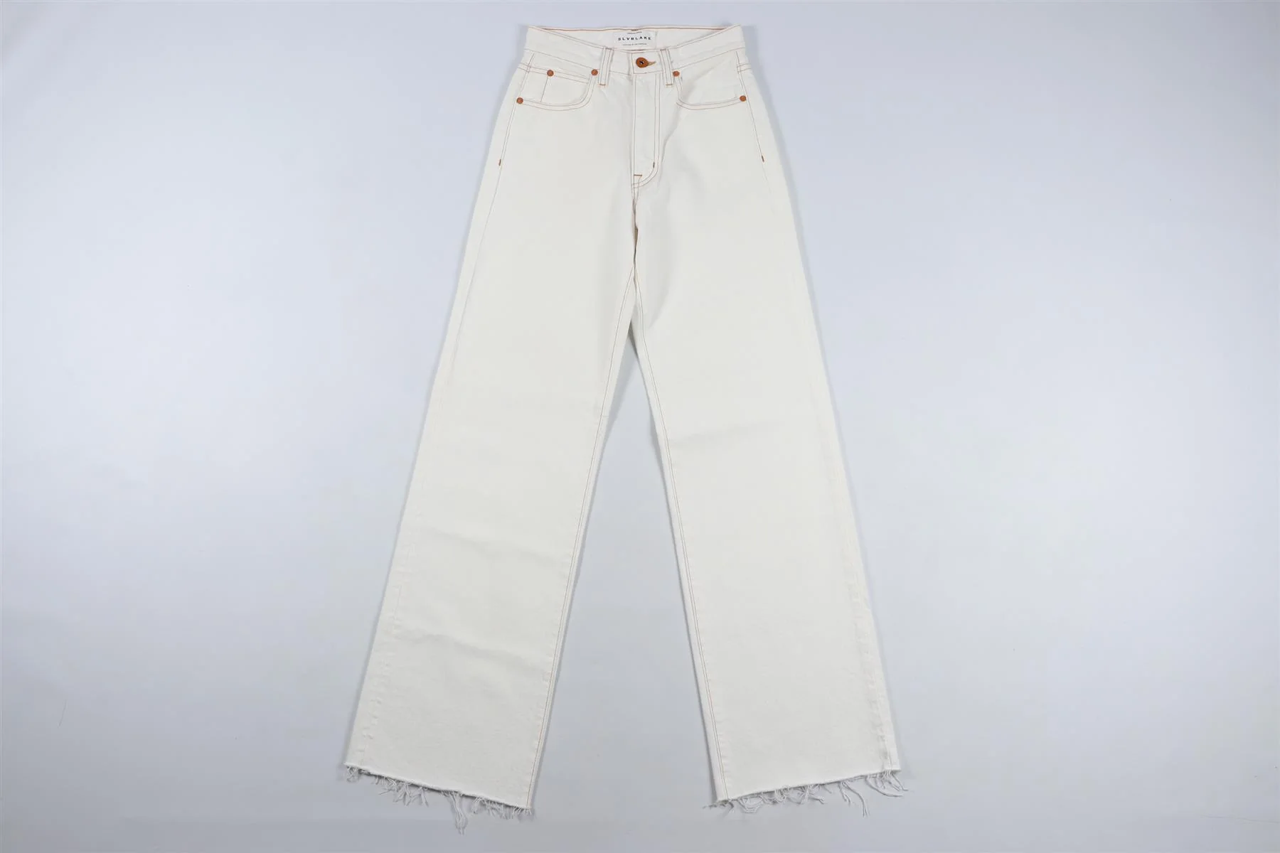 SLVRLAKE CREAM HIGH RISE WIDE LEG JEANS W23 UK 4 - Image 2