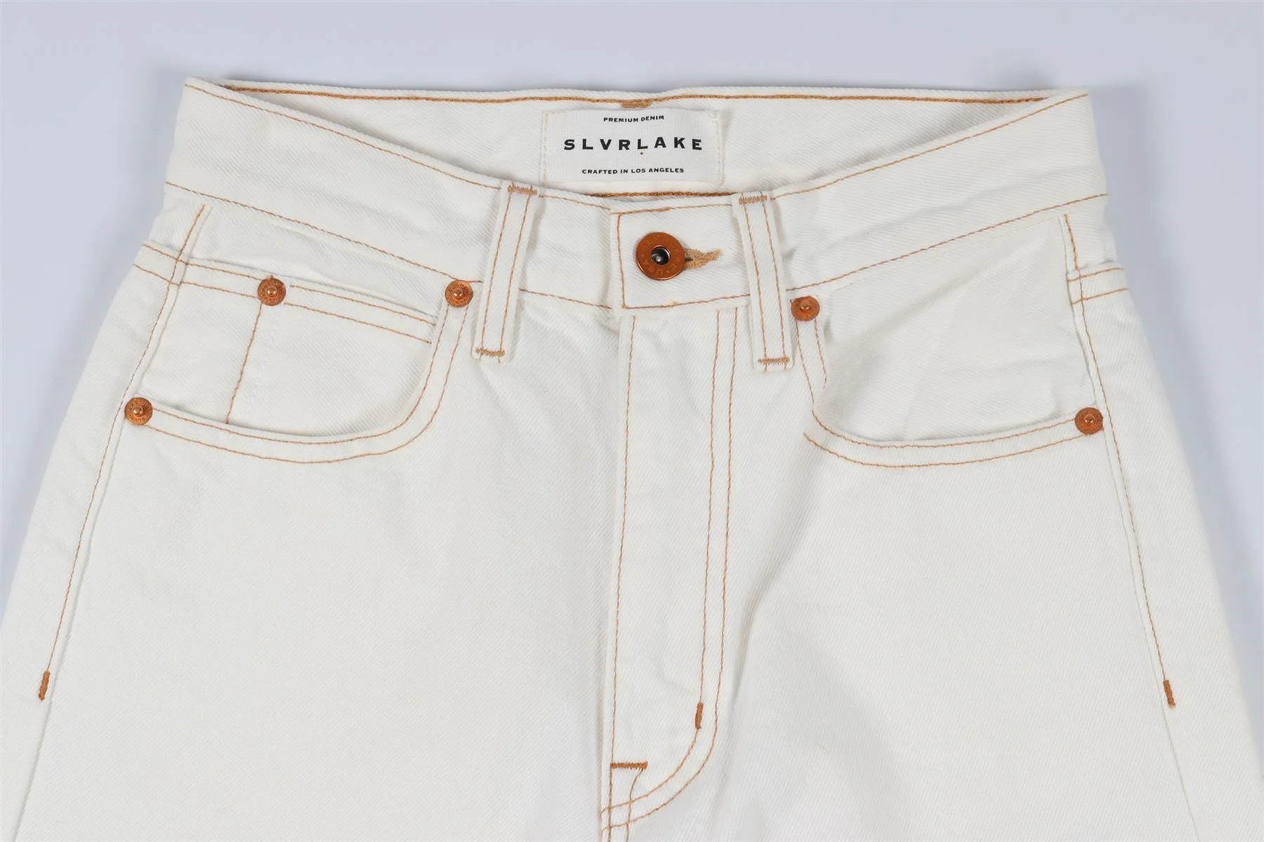 SLVRLAKE CREAM HIGH RISE WIDE LEG JEANS W23 UK 4 - Image 3
