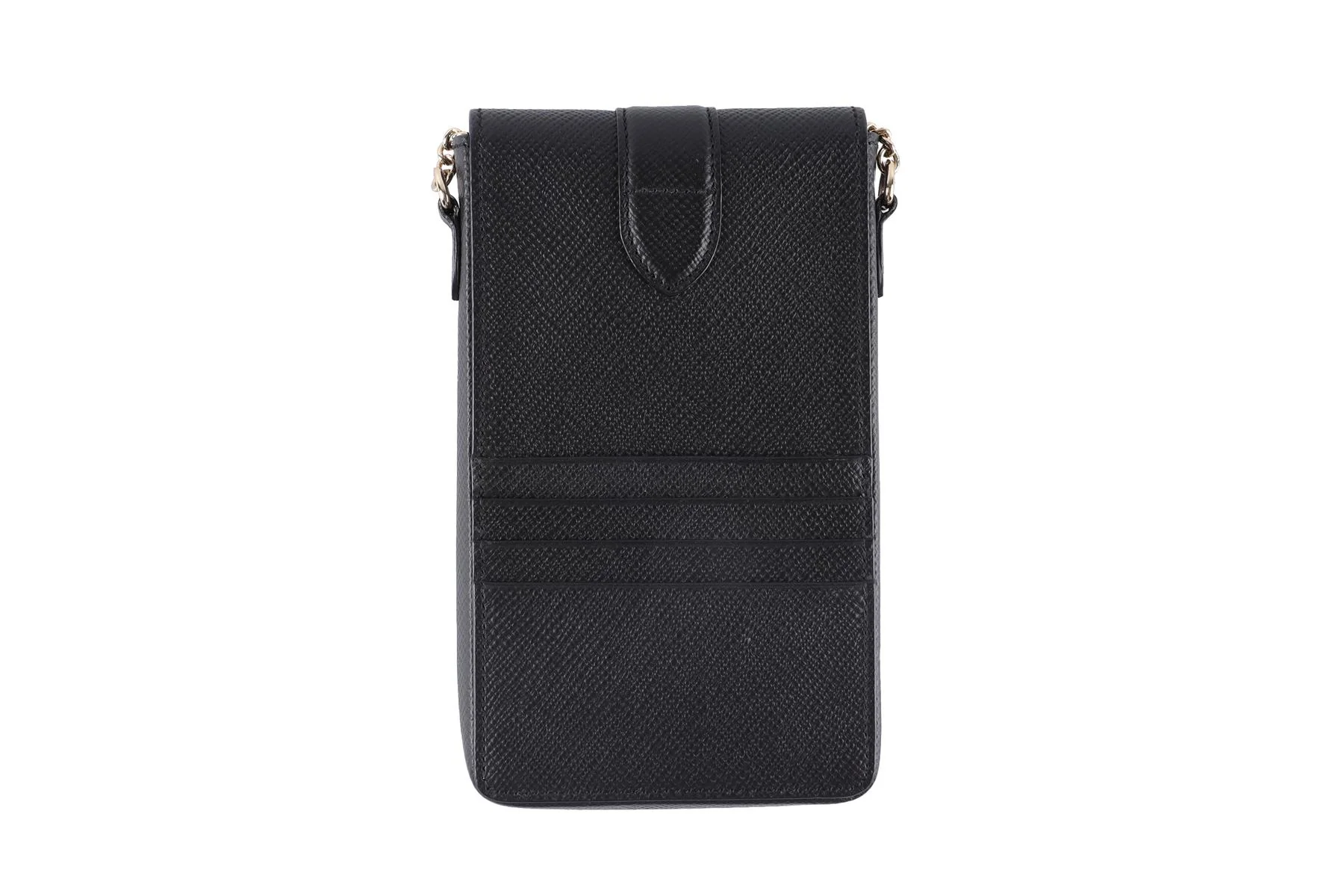 Smythson of Bond Street Black Panama Leather Phone Case - Image 5