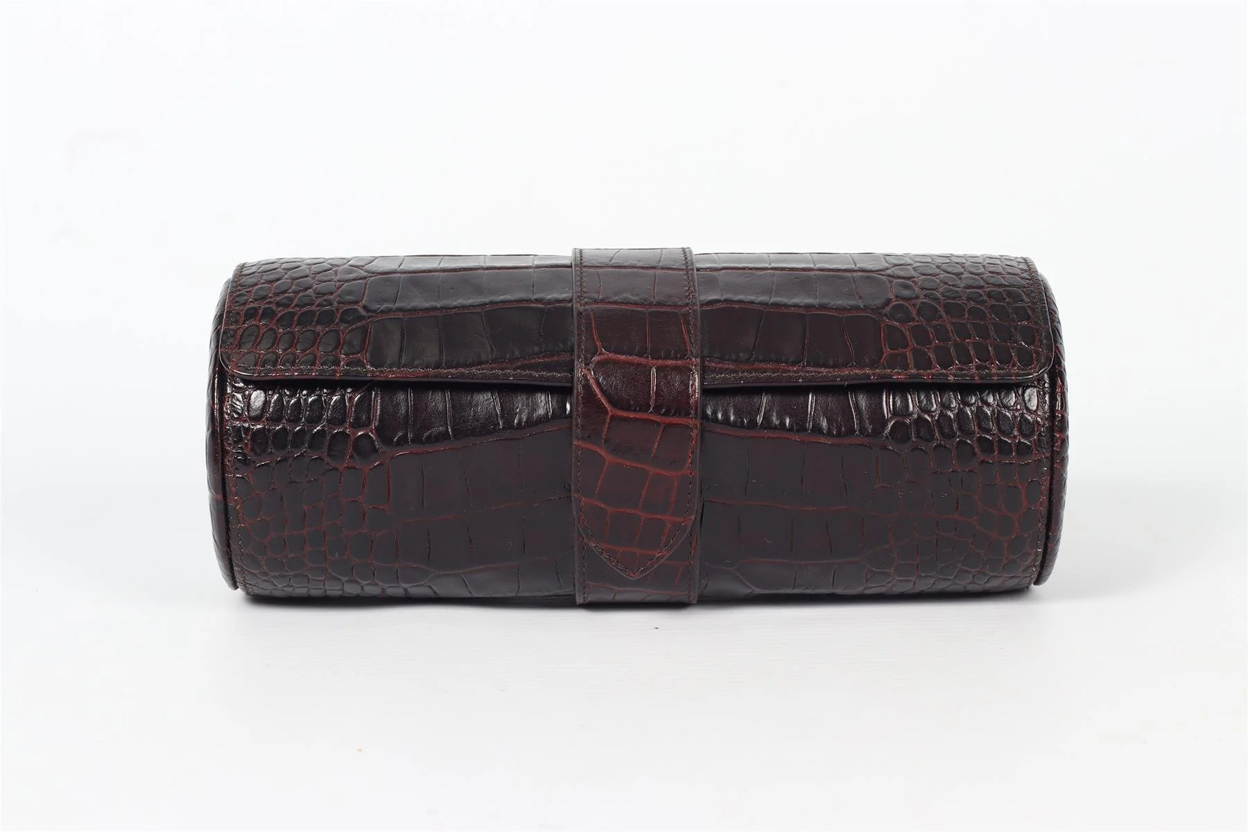 SMYTHSON OF BOND STREET CROC EFFECT LEATHER JEWELLERY CASE - Image 2