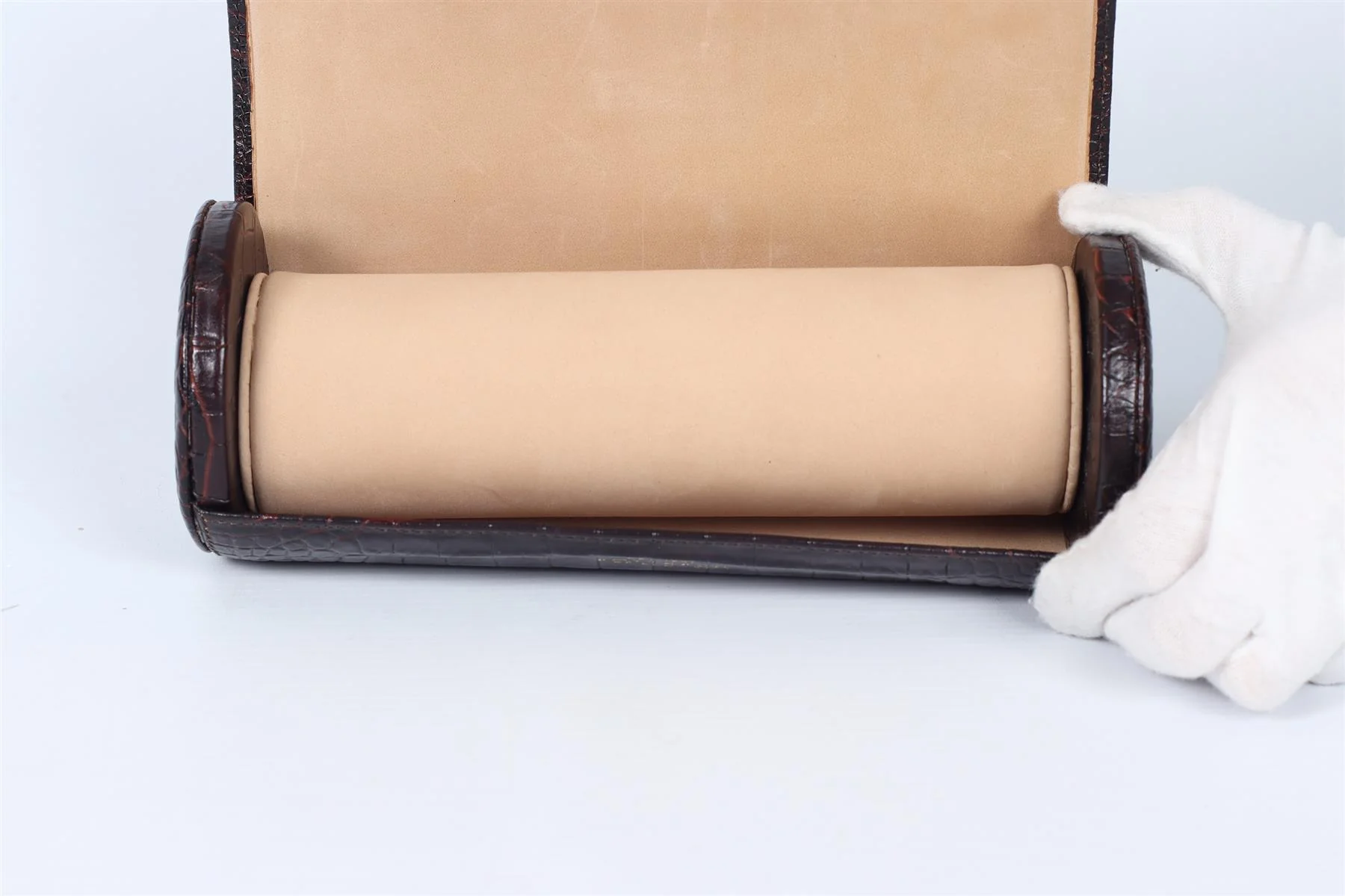 SMYTHSON OF BOND STREET CROC EFFECT LEATHER JEWELLERY CASE - Image 8