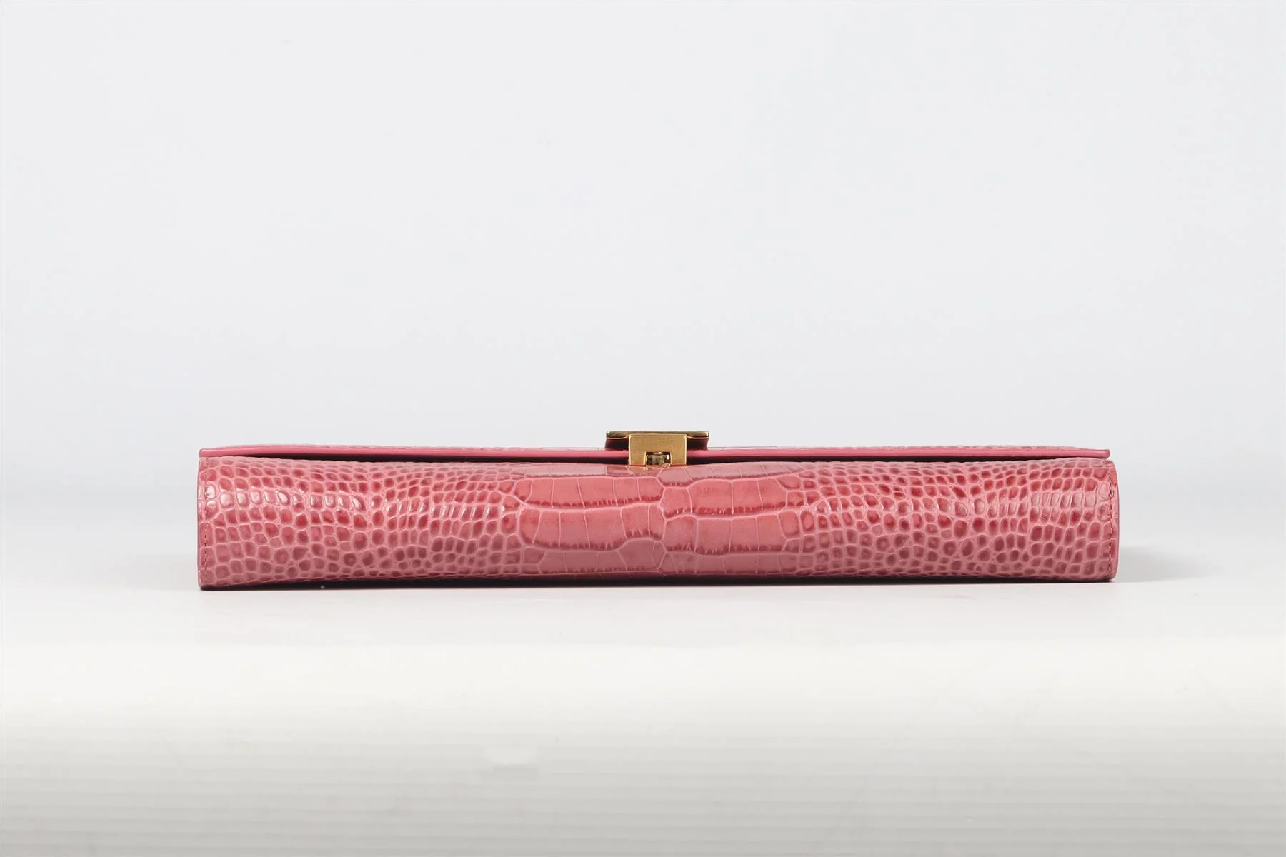 SMYTHSON OF BOND STREET PINK CROC EFFECT LEATHER TRAVEL WALLET - Image 7