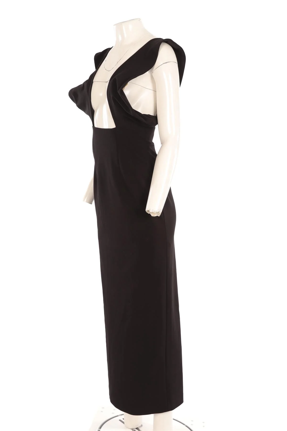 SOLACE LONDON BLACK CREPE MAXI DRESS UK 8 - Image 3