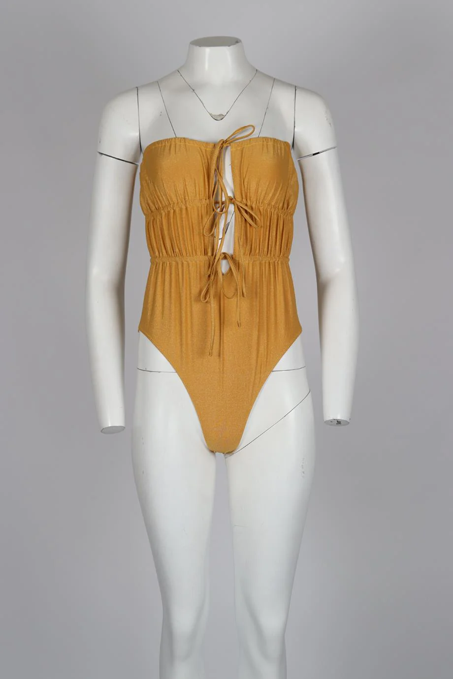 SOLID AND STRIPED BANDEAU SWIMSUIT XLARGE - Image 2